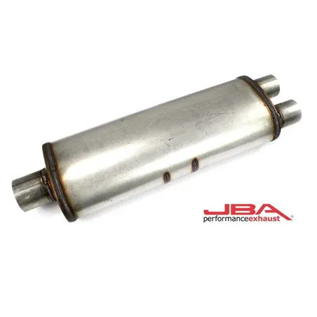 JBA Universal Chambered 304SS Muffler 25x8x5in 3in Center Inlet/2.5in Dual Outlet