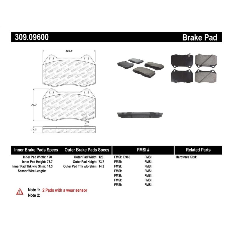 StopTech Performance 02-07 350z/G35 w/ Brembo Front Brake Pads