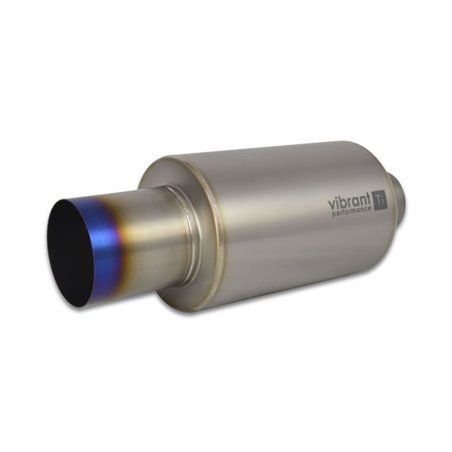 Vibrant Titanium Muffler w/Straight Cut Burnt Tip 2.5in. Inlet / 2.5in. Outlet