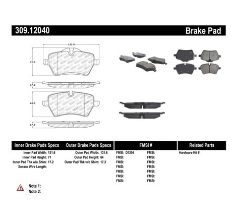 StopTech Performance 06-09 Mini Cooper/Cooper S Front Brake Pads