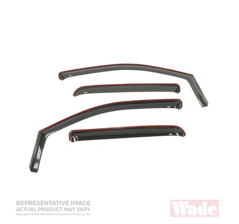 Westin 2005-2015 Toyota Tacoma Double Cab 4dr Wade In-Channel Wind Deflector 4pc - Smoke