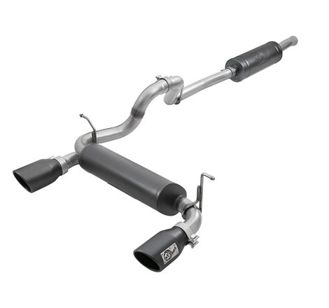 aFe Rebel Series 2.5in 304 SS Cat-Back Exhaust w/ Black Tips 2018+ Jeep Wrangler (JL) V6 3.6L