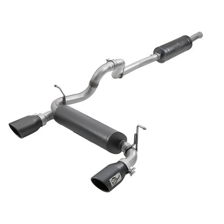 aFe Rebel Series 2.5in 304 SS Cat-Back Exhaust w/ Black Tips 2018+ Jeep Wrangler (JL) V6 3.6L