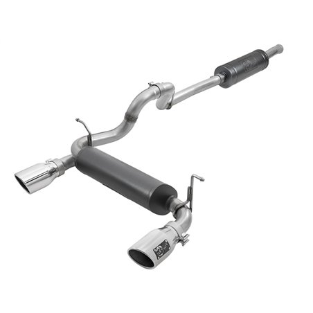 Rebel Series 2.5in 304 SS Cat-Back Exhaust w/ Polished Tips 2018+ Jeep Wrangler (JL) V6 3.6L