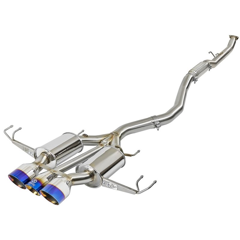 aFe Takeda 3in 304 SS Cat-Back Exhaust w/ Blue Flame Tips 2017+ Honda Civic Type R I4 2.0L (t)