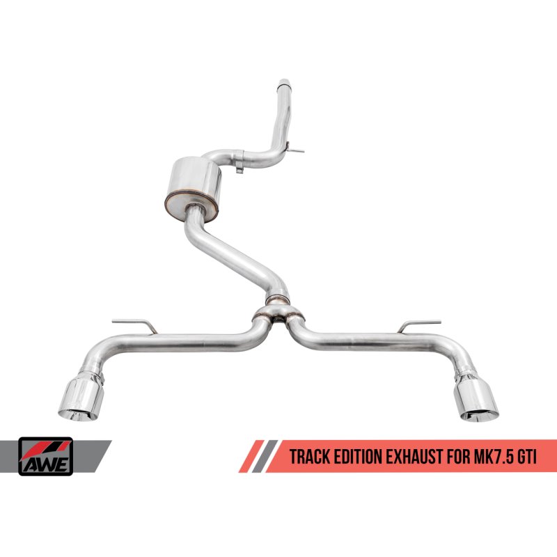 AWE Tuning Volkswagen GTI MK7.5 2.0T Track Edition Exhaust w/Chrome Silver Tips 102mm