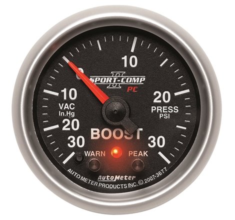 Autometer Sport-Comp II 52mm 30 IN HG / 30 PSI Electronic Boost/Vacuum Gauge