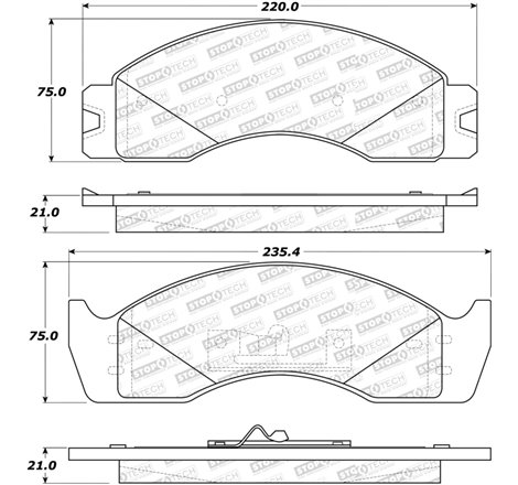 StopTech Sport Brake Pads w/Shims - Front