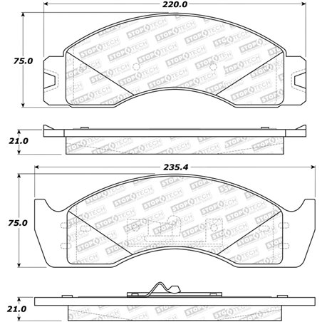 StopTech Sport Brake Pads w/Shims - Front