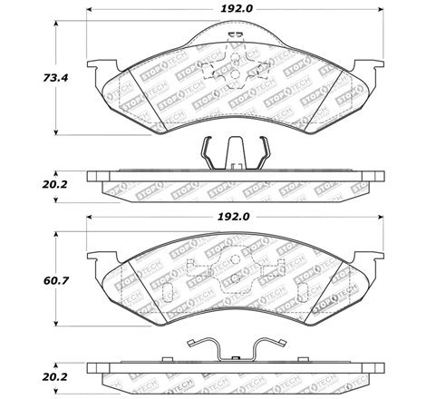 StopTech Sport Brake Pads w/Shims - Rear