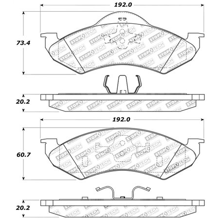 StopTech Sport Brake Pads w/Shims - Rear