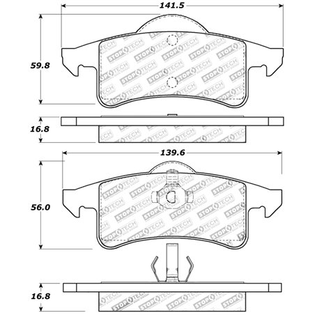 StopTech Sport Brake Pads w/Shims and Hardware