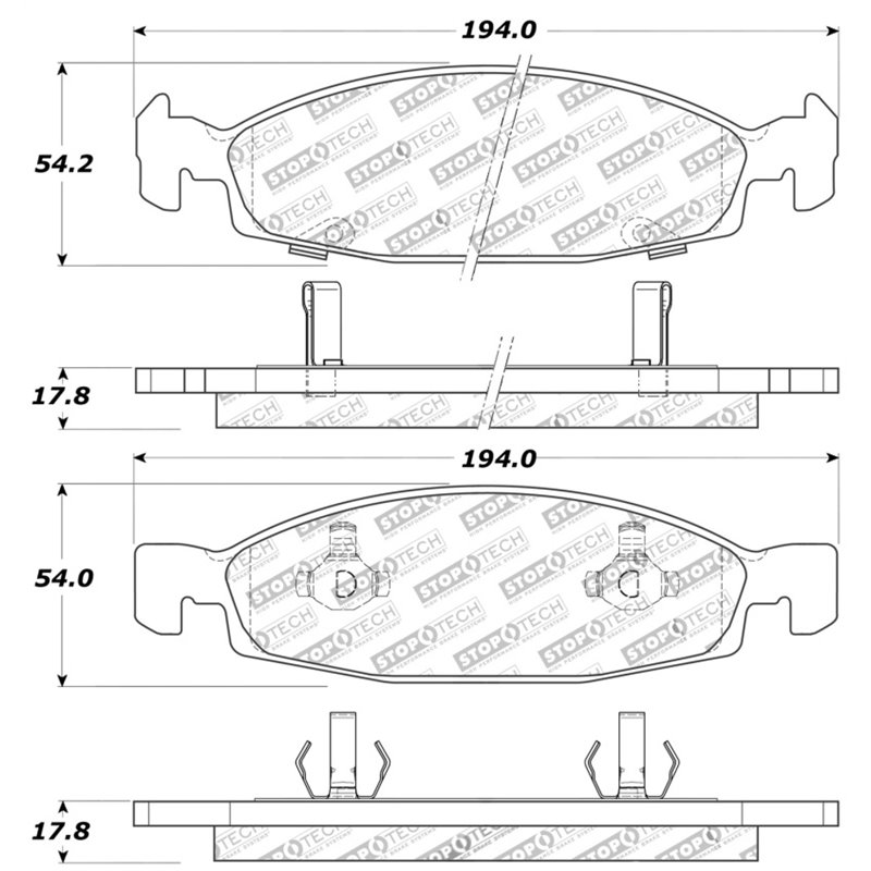 StopTech Sport Brake Pads w/Shims and Hardware - Front