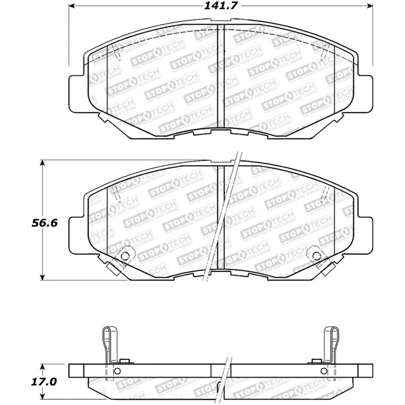 StopTech Sport Brake Pads w/Shims and Hardware - Front