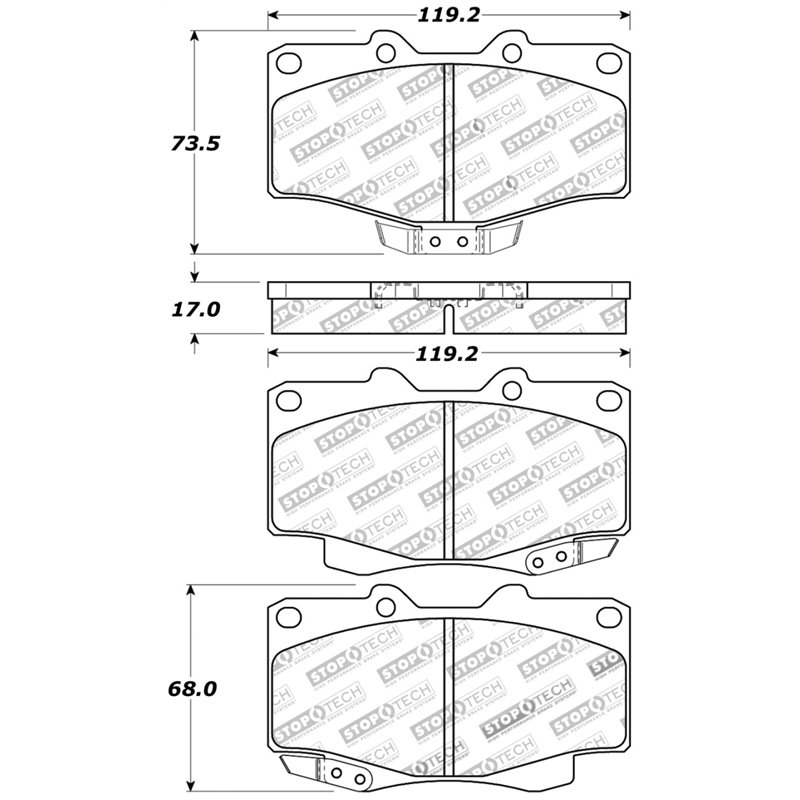 StopTech Sport Brake Pads w/Shims and Hardware - Front