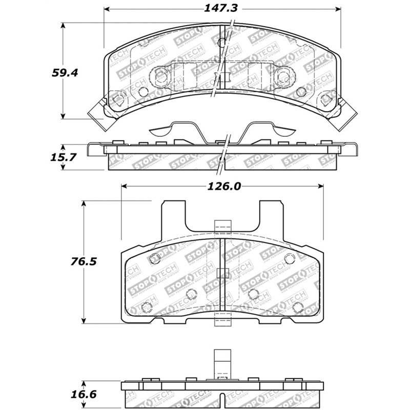 StopTech Sport Brake Pads w/Shims and Hardware - Front