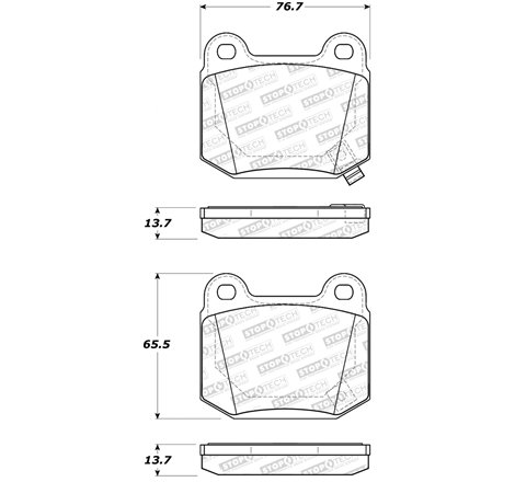 StopTech 03-06 Mitsubishi Lancer Sport Brake Pads w/Shims and Hardware - Rear