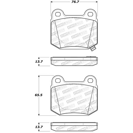 StopTech 03-06 Mitsubishi Lancer Sport Brake Pads w/Shims and Hardware - Rear