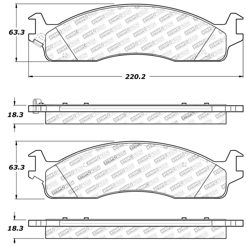 StopTech Sport Brake Pads w/Shims and Hardware - Front