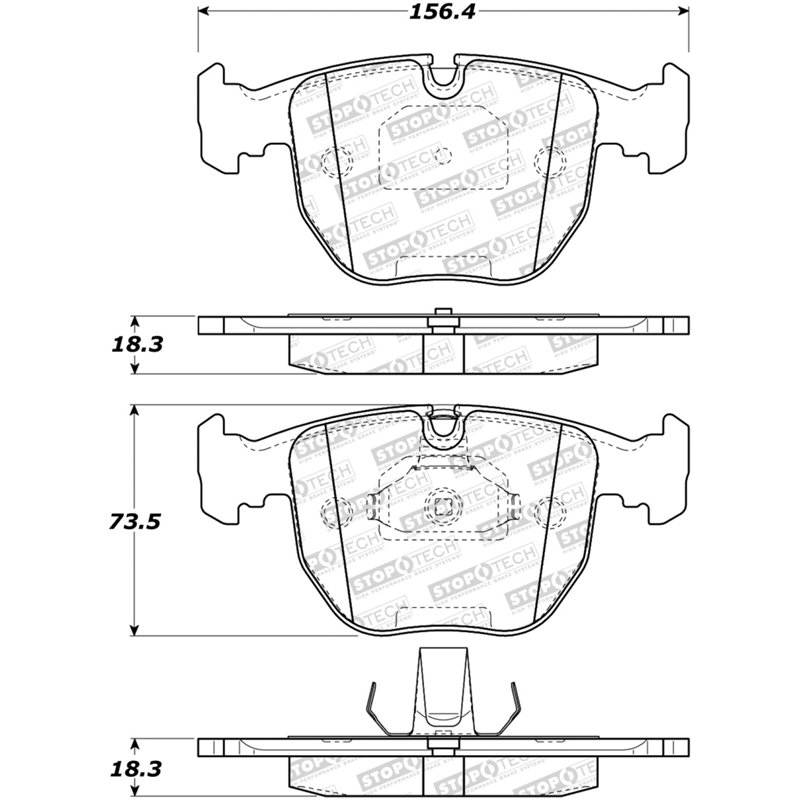 StopTech Sport Brake Pads w/Shims and Hardware - Front