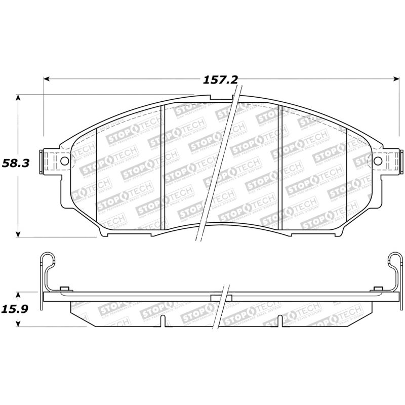 StopTech Sport Brake Pads w/Shims and Hardware - Front