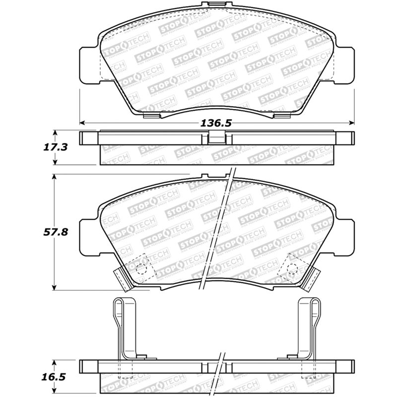 StopTech Sport Brake Pads w/Shims and Hardware - Front