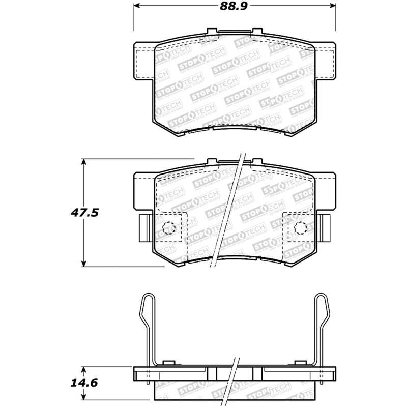 StopTech Sport Brake Pads w/Shims and Hardware - Front