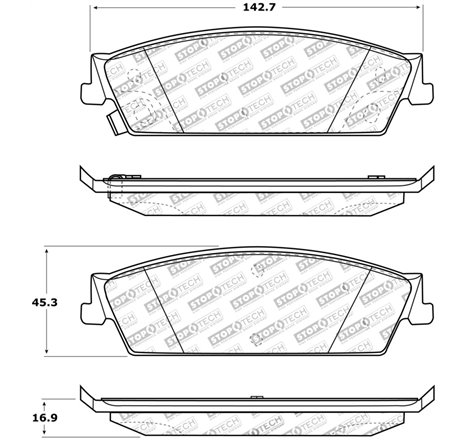 StopTech Sport Brake Pads w/Shims and Hardware - Front