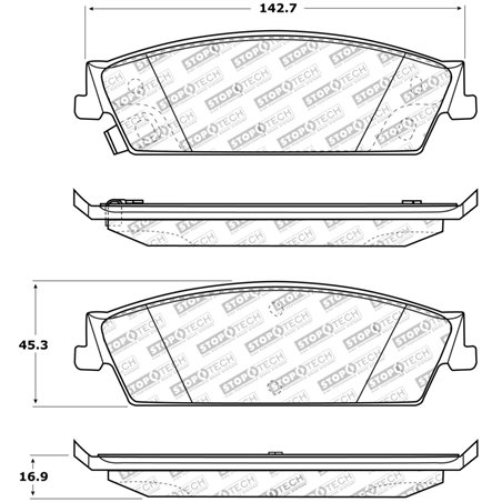 StopTech Sport Brake Pads w/Shims and Hardware - Front