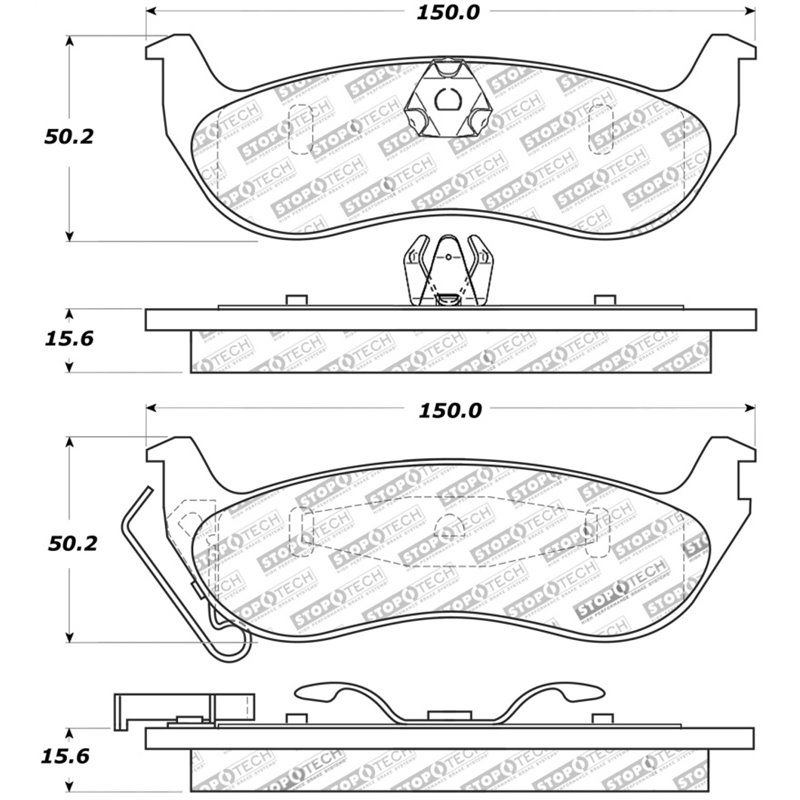 StopTech Sport Brake Pads w/Shims and Hardware - Front