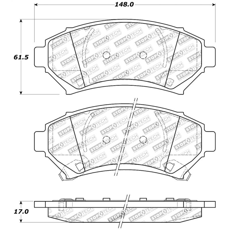 StopTech Sport Brake Pads w/Shims and Hardware - Front