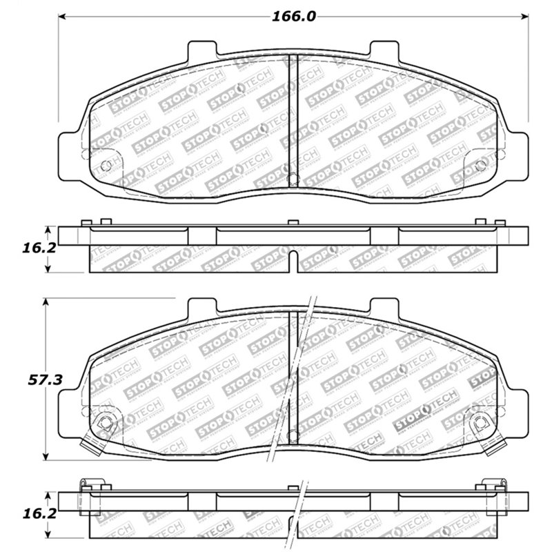 StopTech Sport Brake Pads w/Shims and Hardware - Front