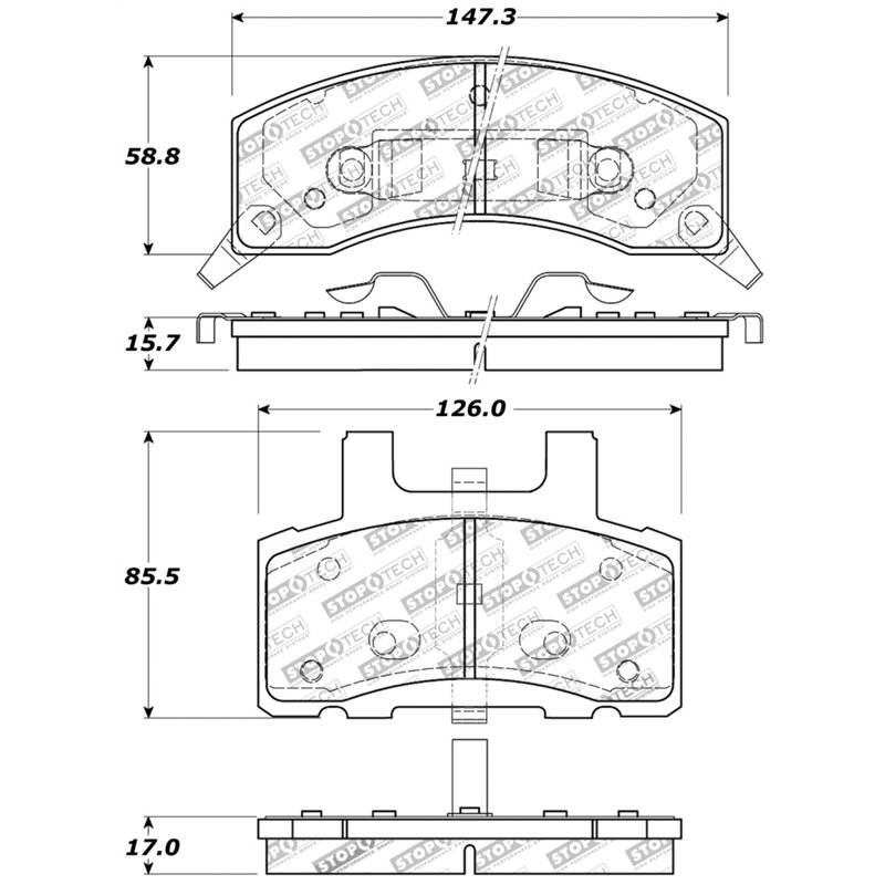 StopTech Sport Brake Pads w/Shims and Hardware - Front