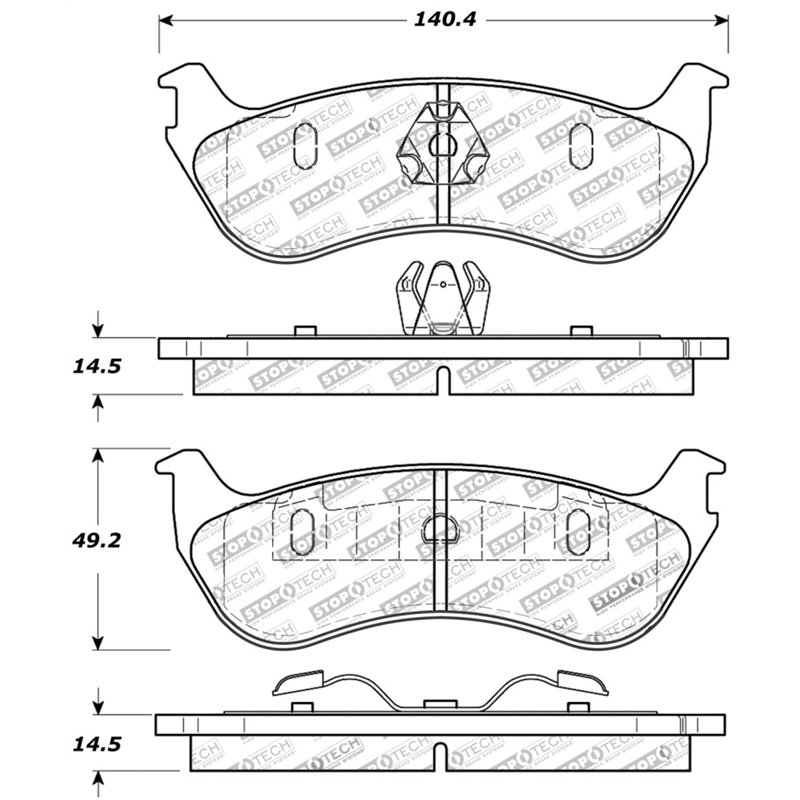 StopTech Sport Brake Pads w/Shims and Hardware - Front