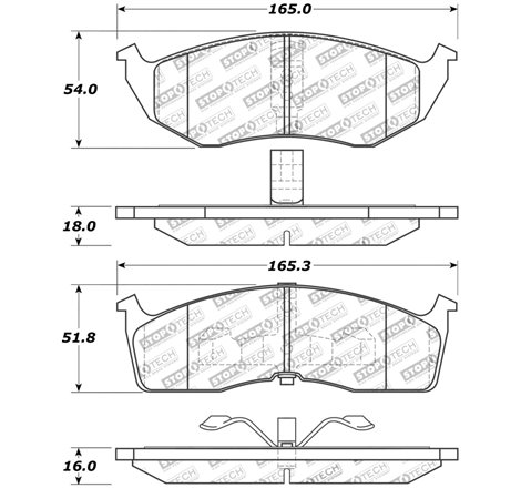 StopTech Sport Brake Pads w/Shims and Hardware - Front