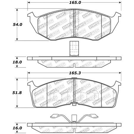 StopTech Sport Brake Pads w/Shims and Hardware - Front