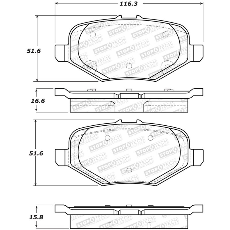 StopTech Sport Brake Pads w/Shims and Hardware - Front