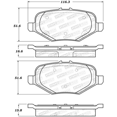 StopTech Sport Brake Pads w/Shims and Hardware - Front