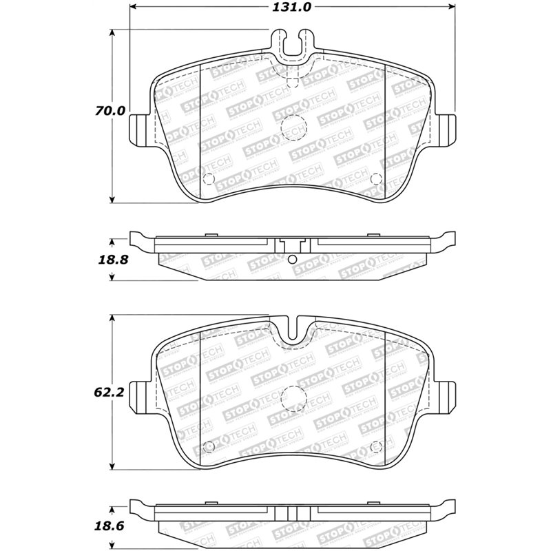 StopTech Sport Brake Pads w/Shims and Hardware - Rear