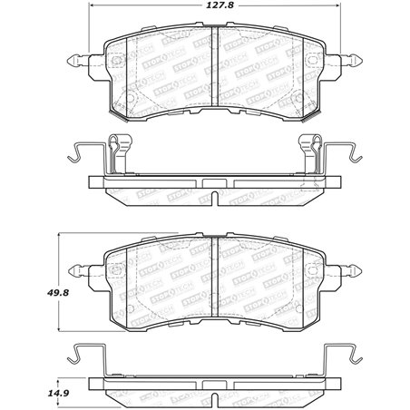 StopTech Sport Brake Pads w/Shims and Hardware - Rear