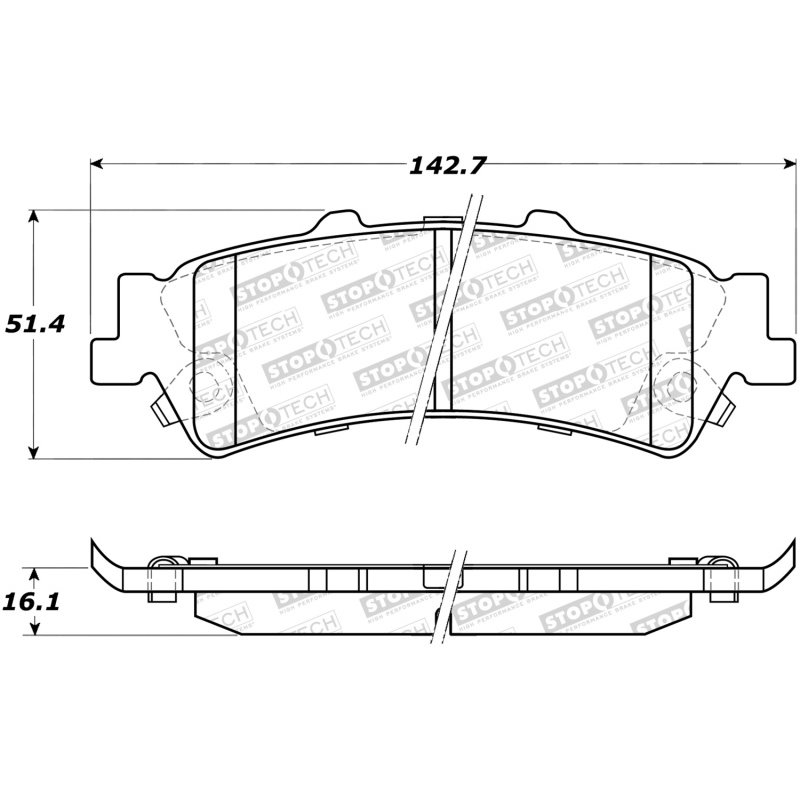 StopTech Sport Brake Pads w/Shims and Hardware - Rear