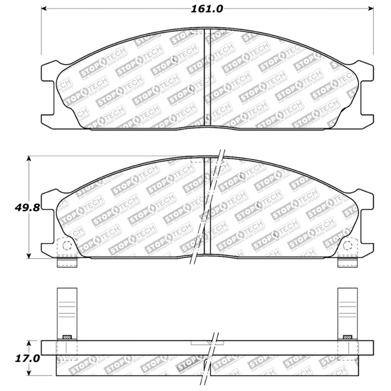 StopTech Sport Brake Pads w/Shims and Hardware - Rear