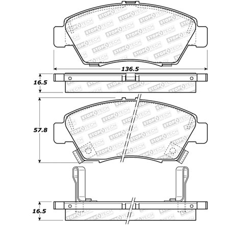 StopTech Sport Brake Pads w/Shims and Hardware - Rear