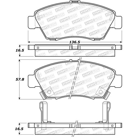 StopTech Sport Brake Pads w/Shims and Hardware - Rear