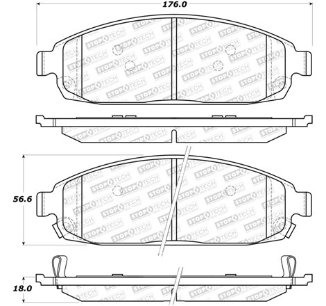 StopTech Sport Brake Pads w/Shims and Hardware - Rear