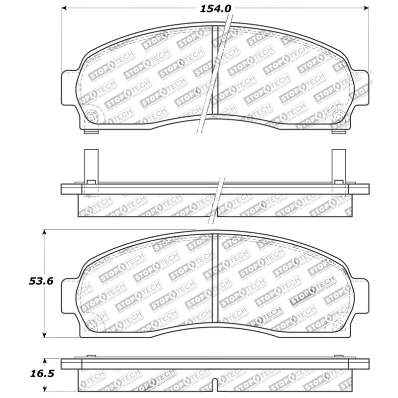 StopTech Sport Brake Pads w/Shims and Hardware - Rear