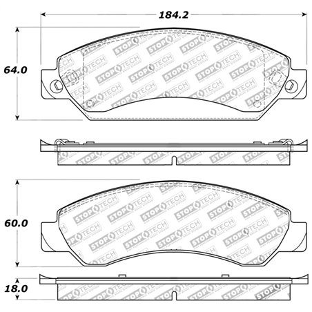 StopTech Sport Brake Pads w/Shims and Hardware - Rear