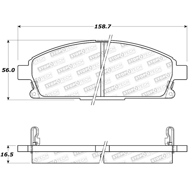 StopTech Sport Brake Pads w/Shims and Hardware - Rear