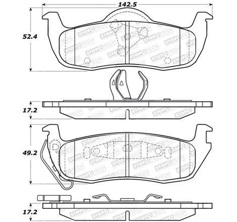 StopTech Sport Brake Pads w/Shims and Hardware - Rear