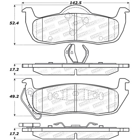 StopTech Sport Brake Pads w/Shims and Hardware - Rear